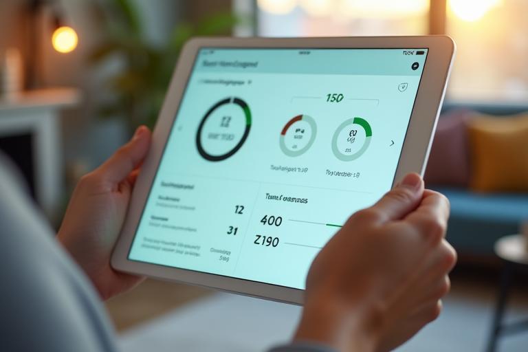 Smart home dashboard displaying energy usage
