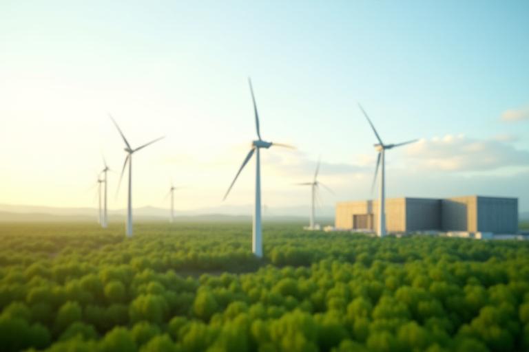 Wind turbines powering data centre