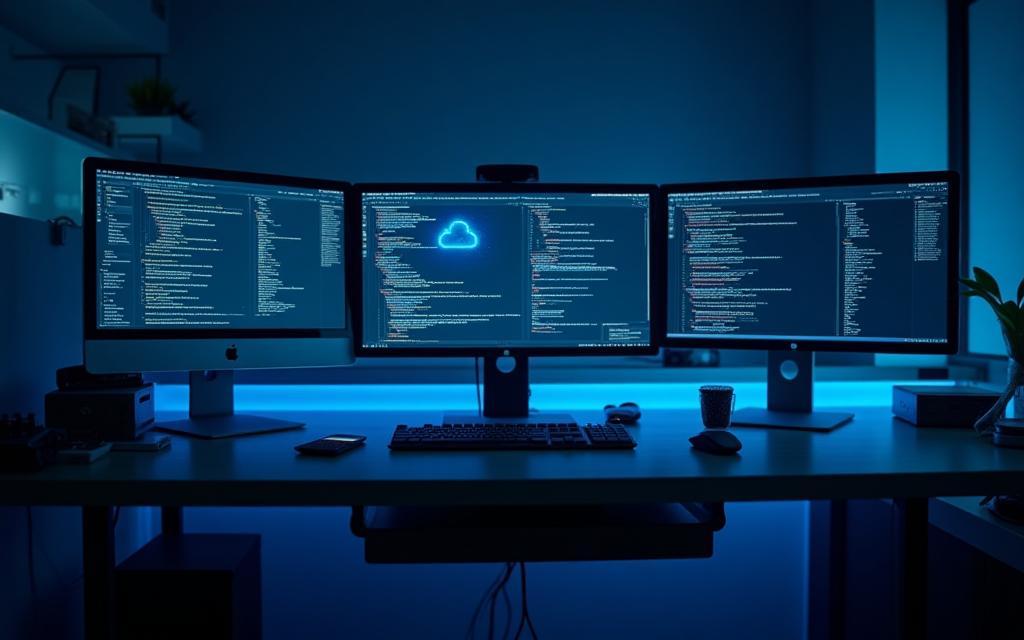 Developer workstation showcasing modern tech stack